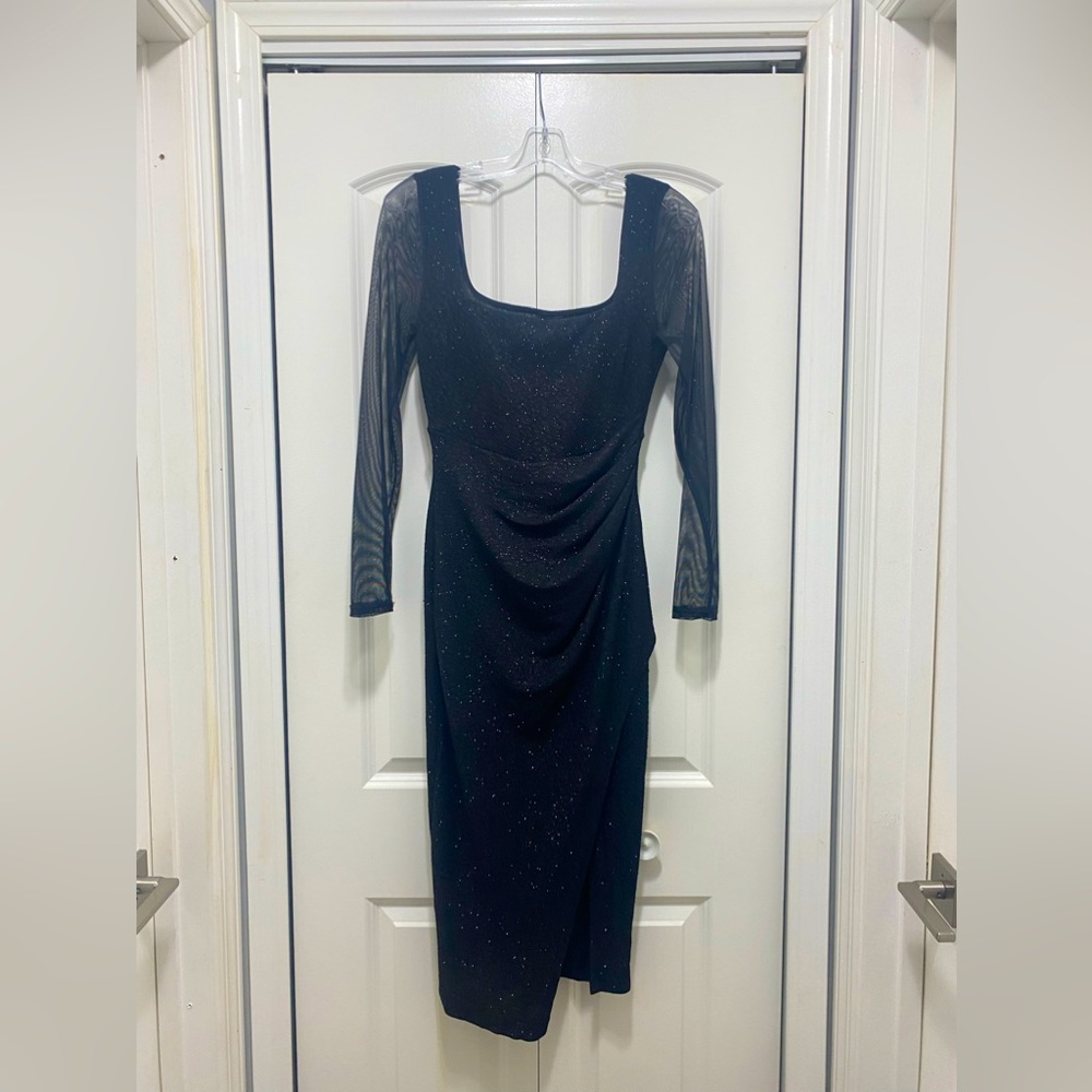 Mid length black formal dress
